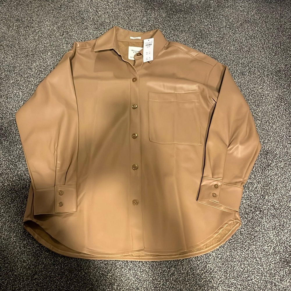 Abercrombie & Fitch Faux Leather Top (M) FINAL SALE